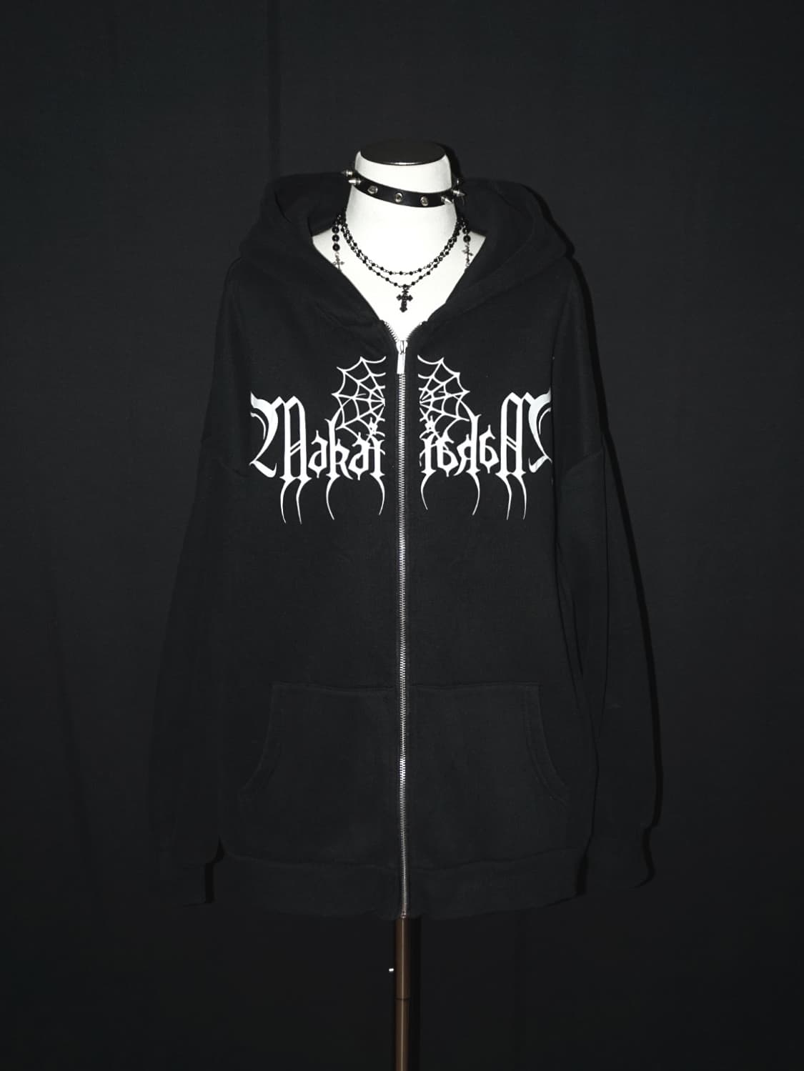 (dirallg) web lettering zip-up hood  상품이미지1