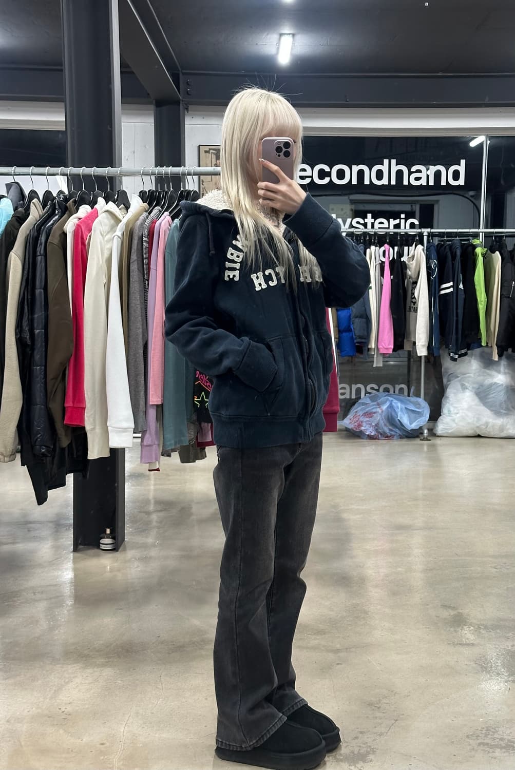 아베크롬비 네이비 후드 집업 상품이미지3