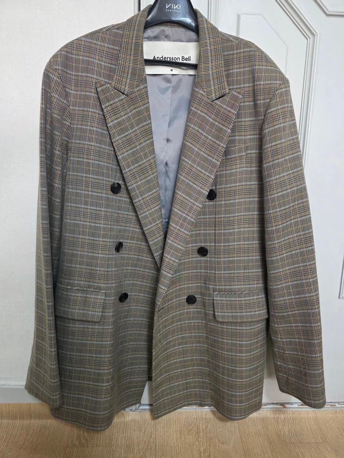 앤더슨벨 유니섹스 더블 브레스트 체크 자켓 블레이저 M 상품이미지1