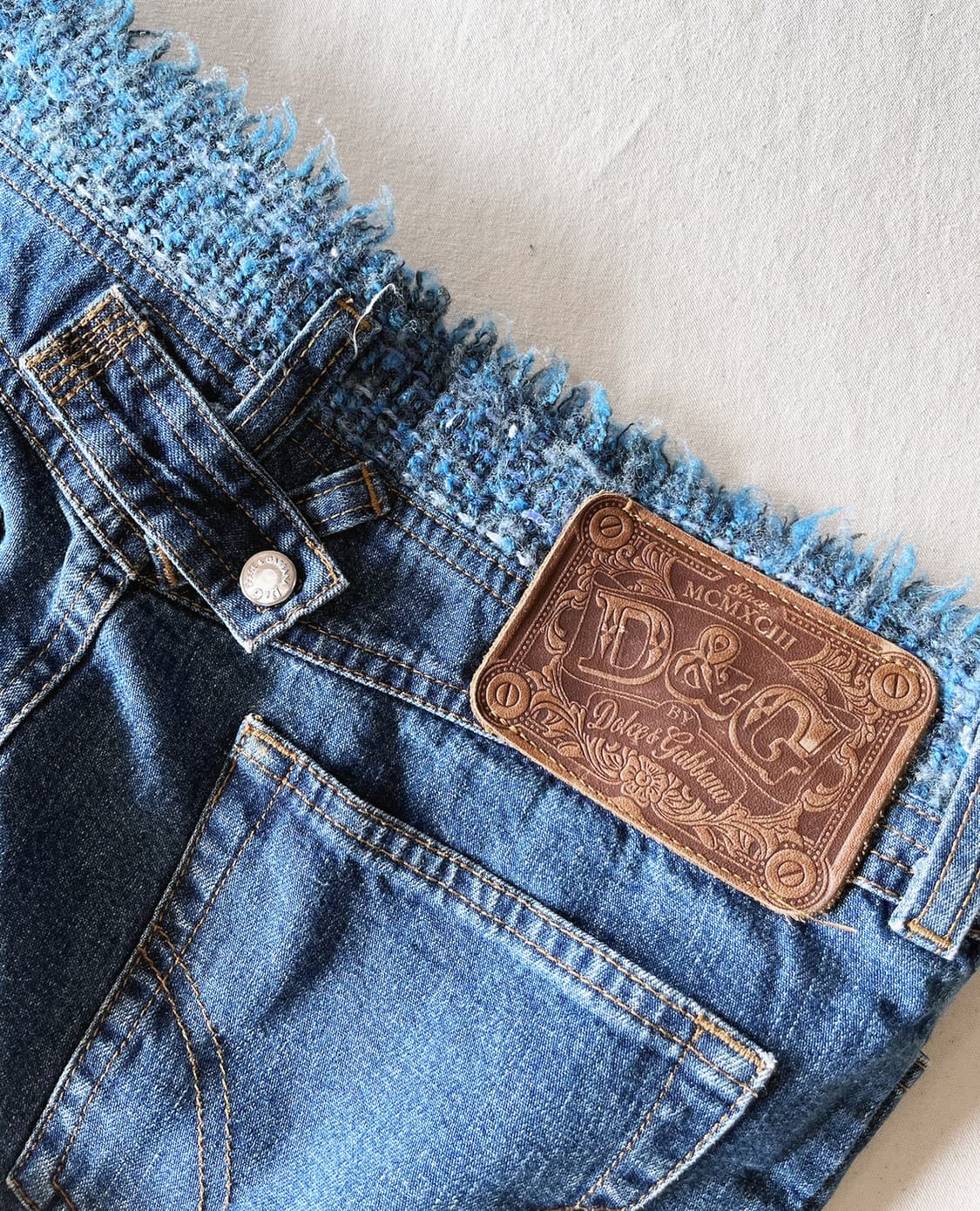 D&G tweed-fringe denim skirt 상품이미지7