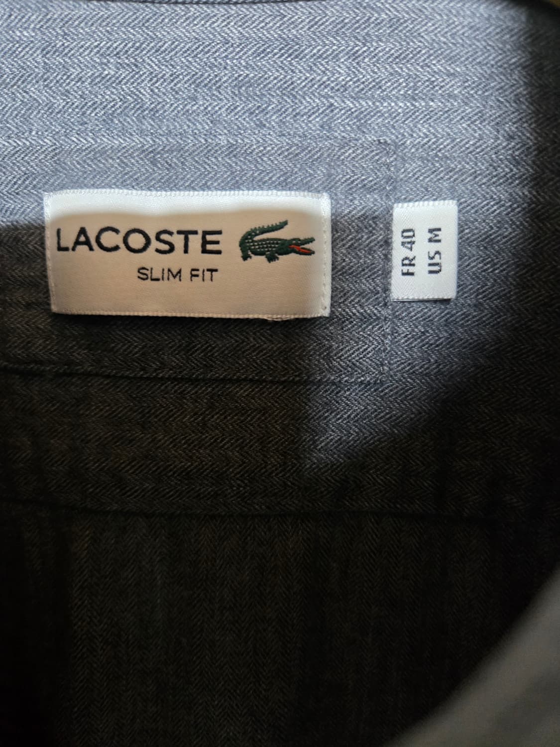 라코스테 슬림핏 그레이 셔츠 M 상품이미지3