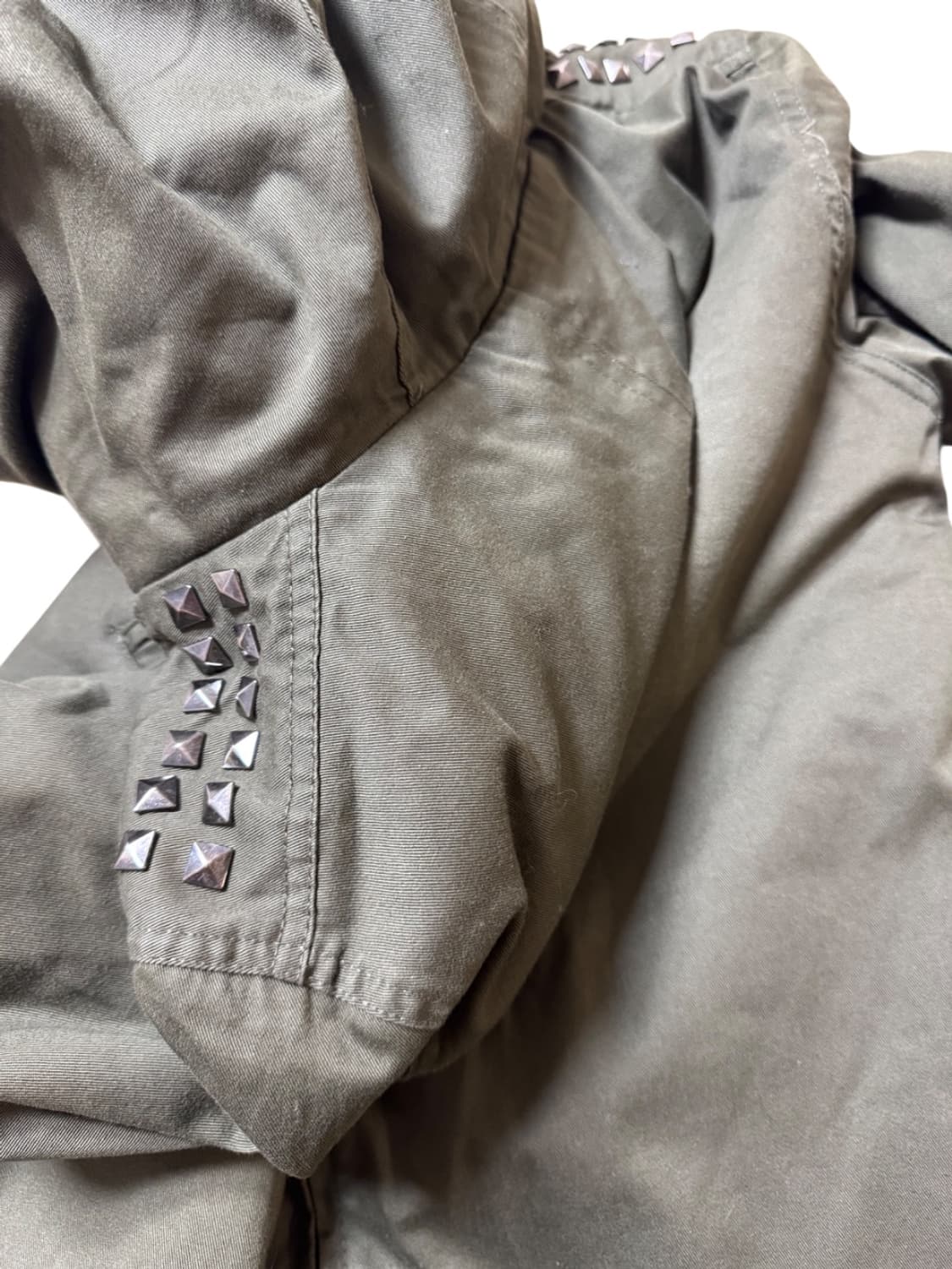 Vintage Stud Khaki Long Jacket 상품이미지3