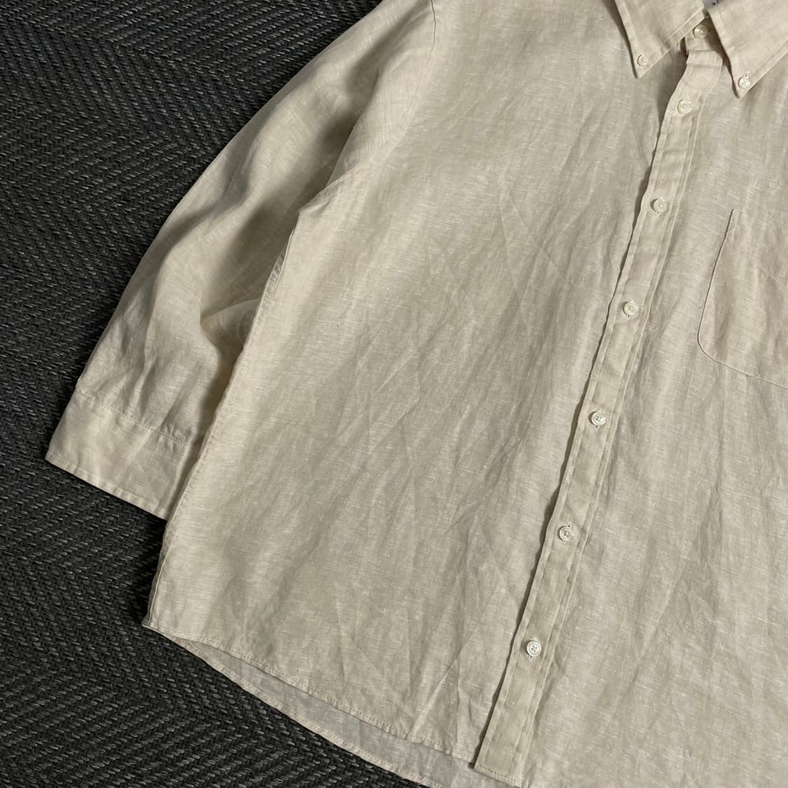브룩스 브라더스 베이지 미니멀 린넨 셔츠y 3696 상품이미지4