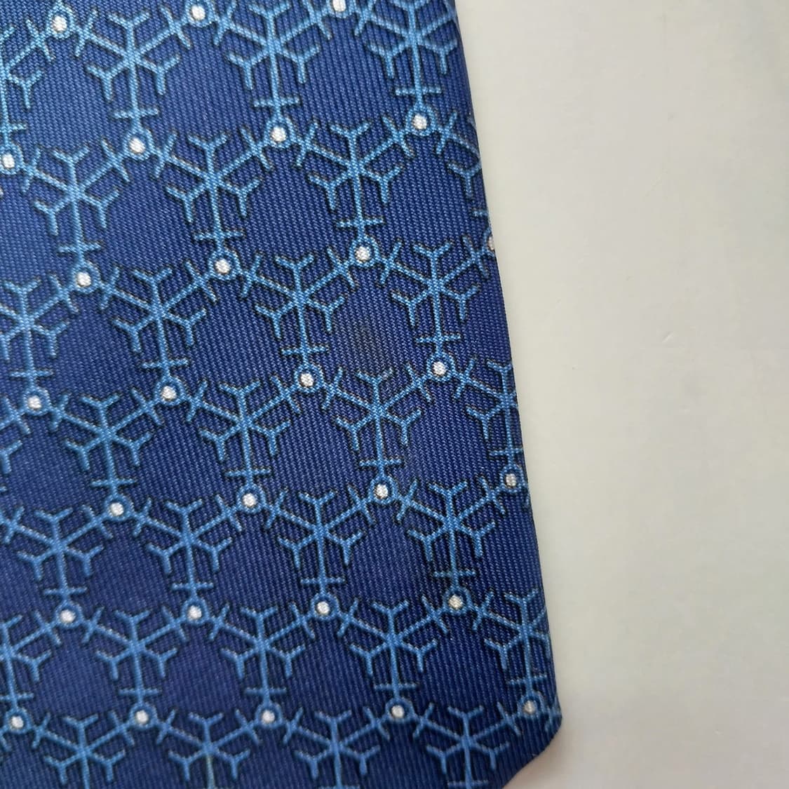 에르메스 실크 네이비 패턴 넥타이 9cm B등급 K2444 상품이미지7