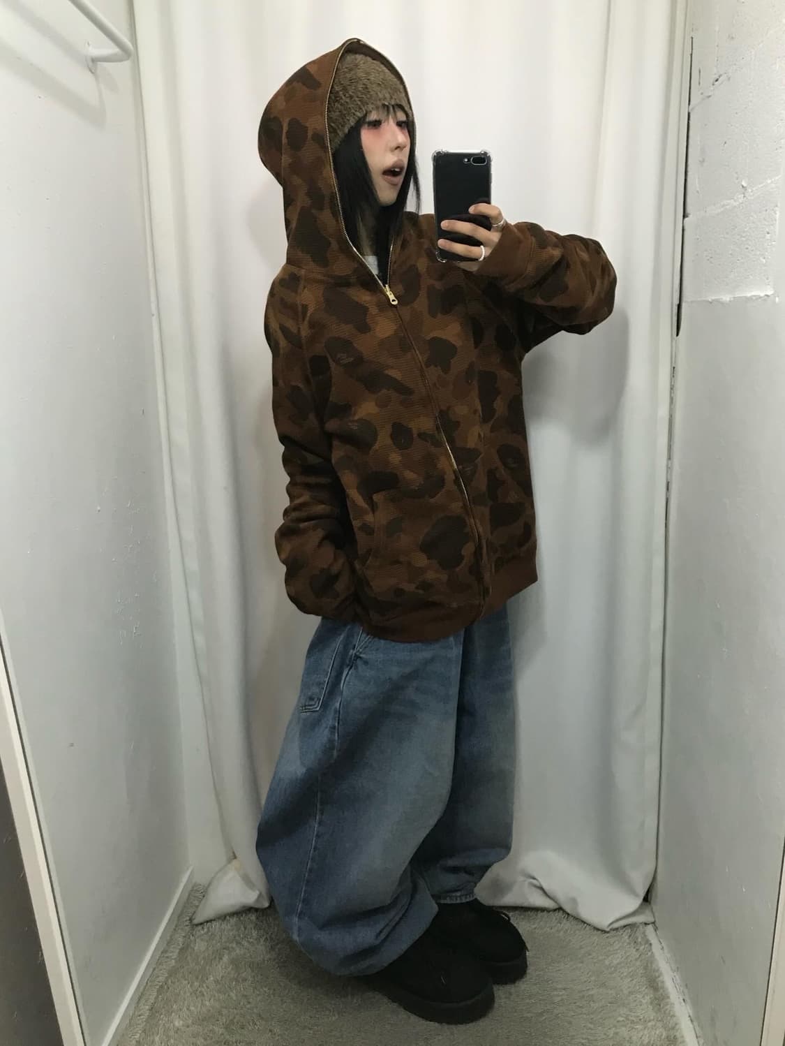 Bape Reversible Brown Hood Zip-Up ⭐️레어⭐️ 상품이미지5