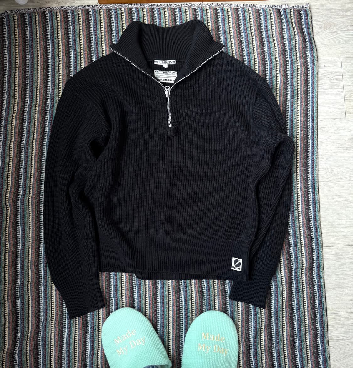 헤리티지플로스 니트 집업 상품이미지3