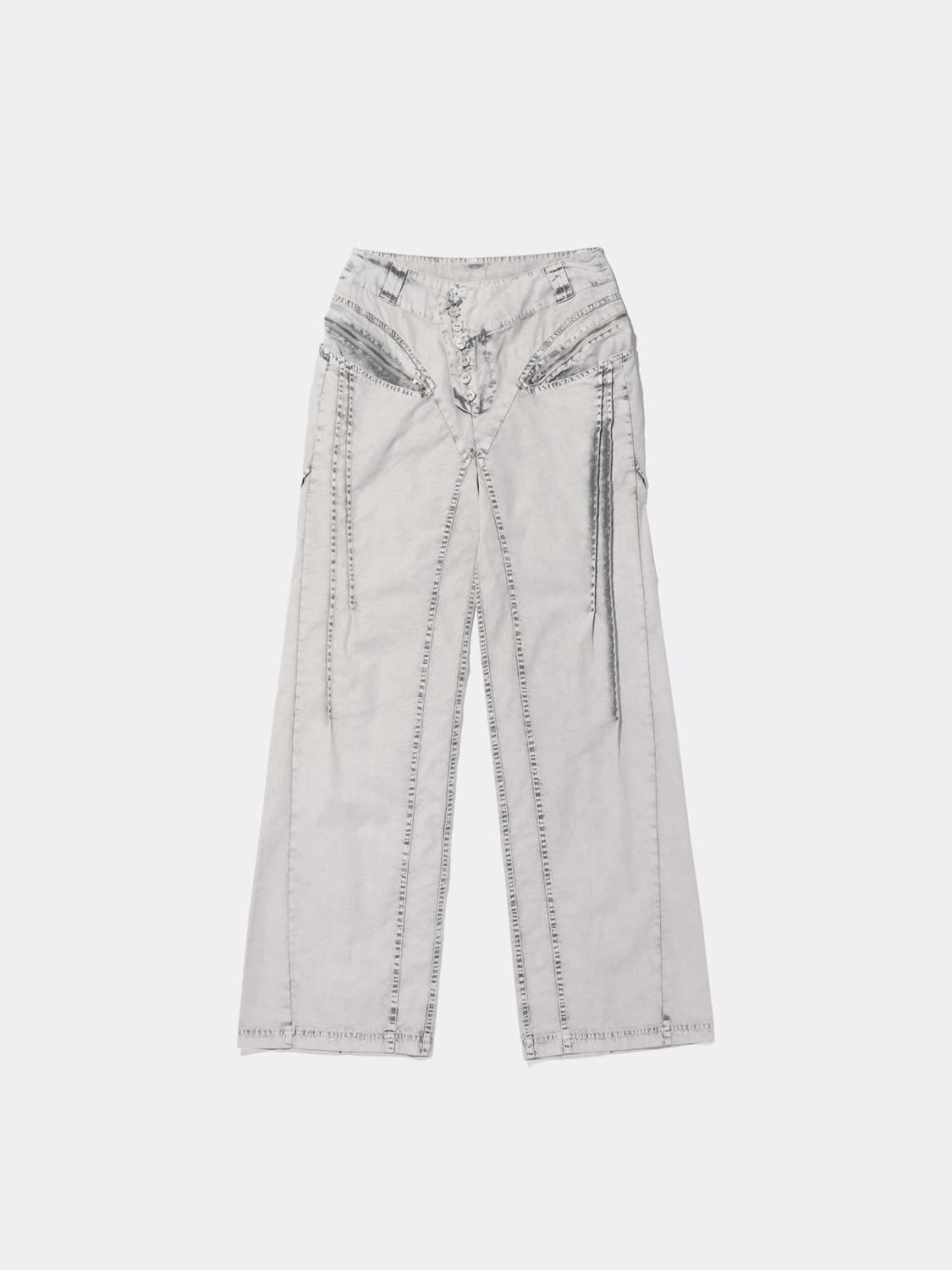 미스치프 BLEACHED PINTUCK PANTS-GREY S사이즈 상품이미지1