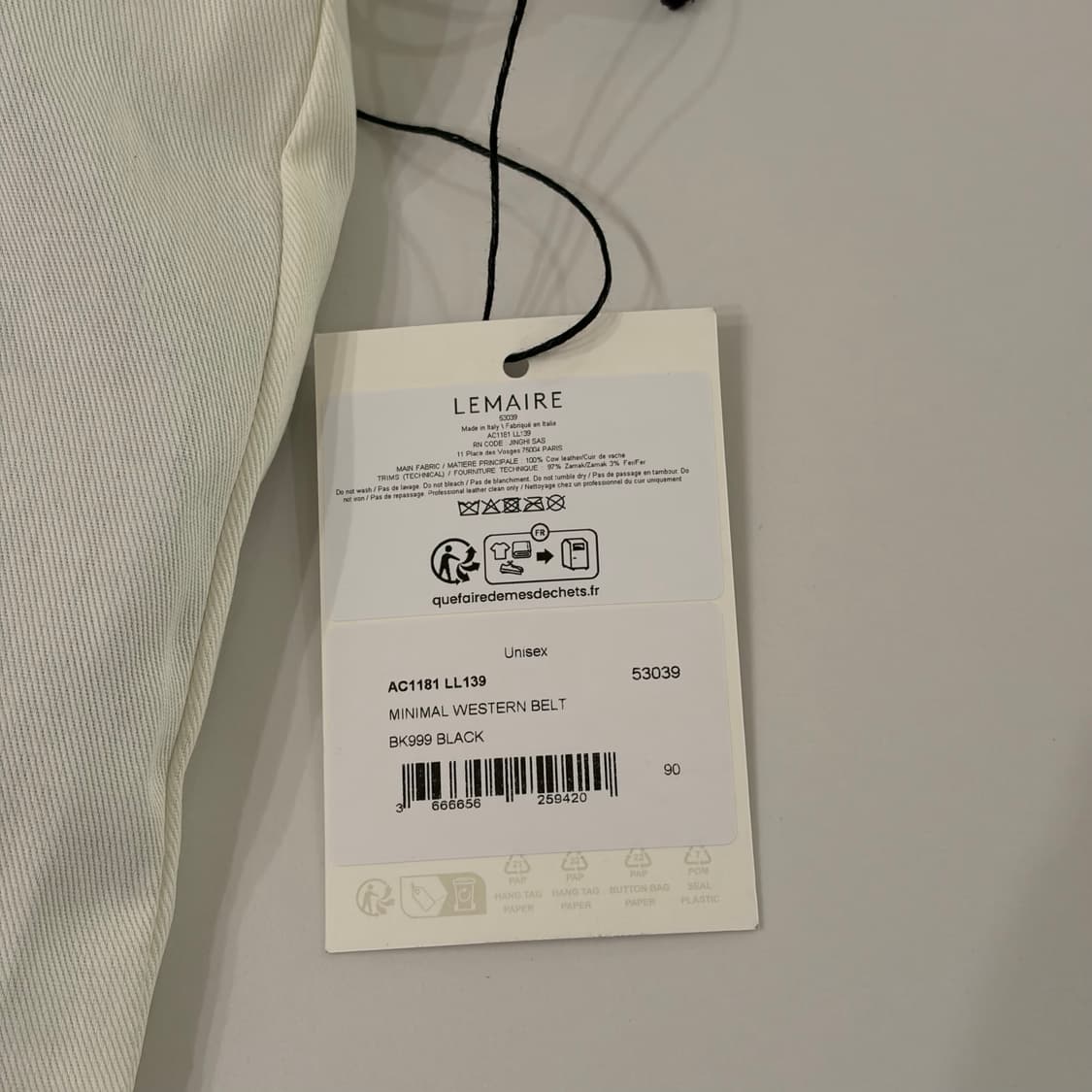 [NEW][90] LEMAIRE MINIMAL WESTERN BELT 상품이미지3