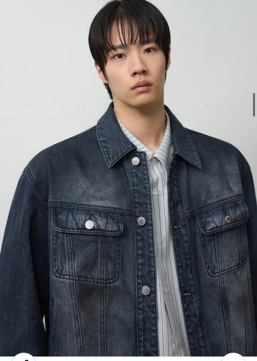 (새상품)(XL)[서강준 PICK]드로우핏 로우 스모크 데님 트러커 자켓 상품이미지5