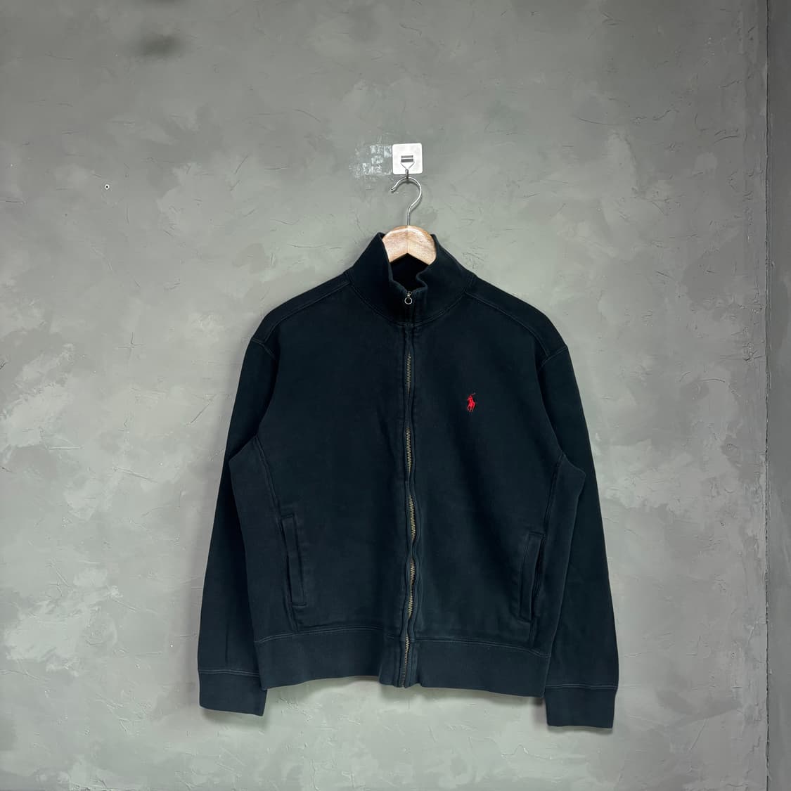 폴로 랄프로렌 코튼 니트집업 블랙 상품이미지1