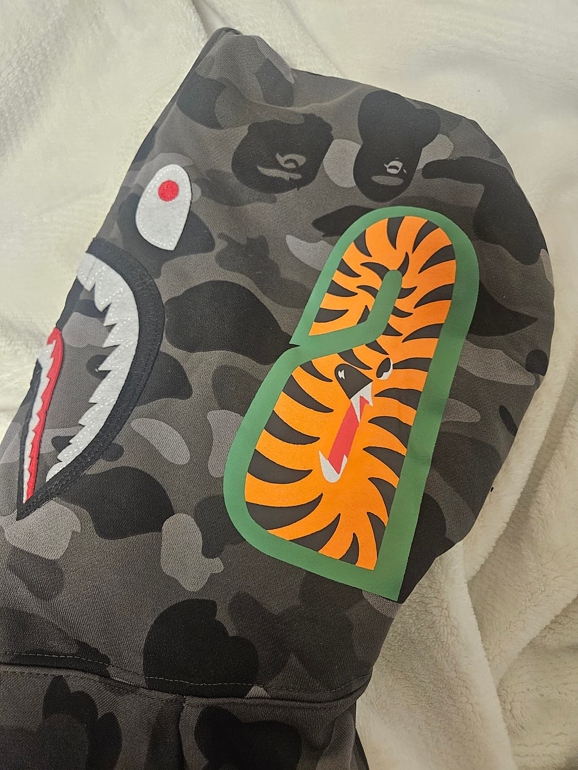 Grey bape hood zip up 상품이미지4