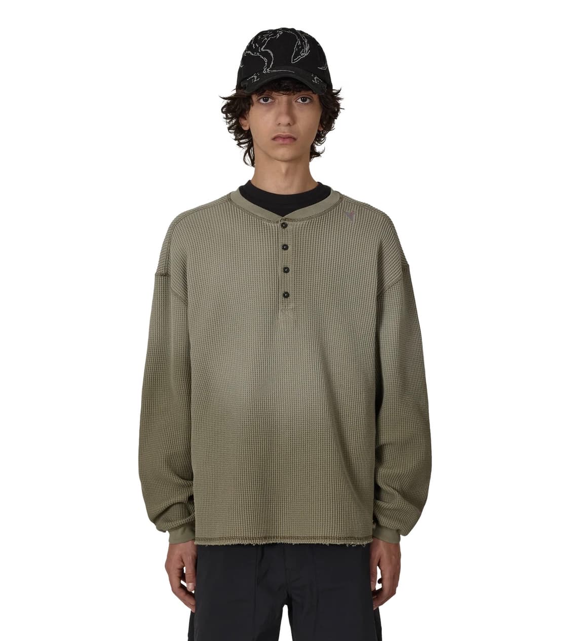 [M,L,XL]로아 하이킹 26ss Bee Sun Faded 와플 탑 상품이미지1