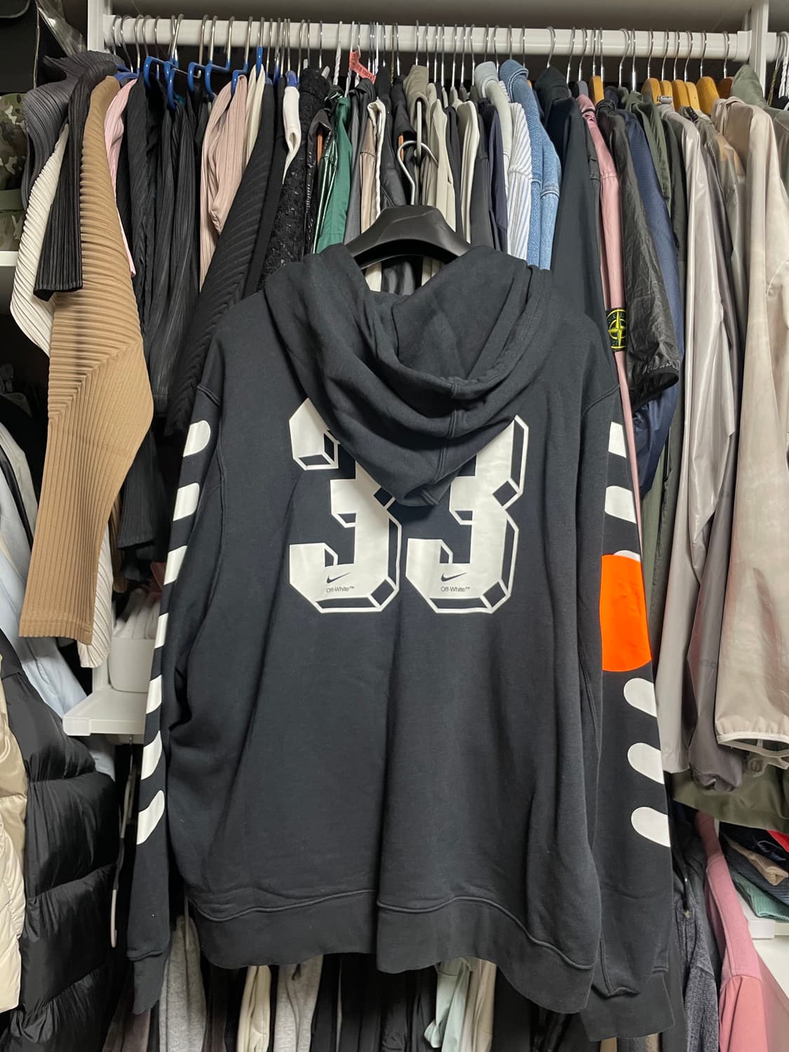 [xl] 나이키 x 오프화이트 블랙 후드티 상품이미지3