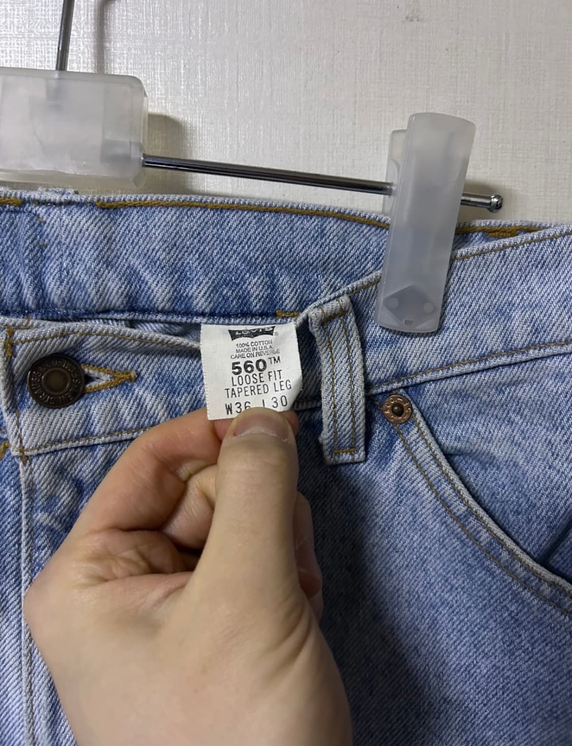 리바이스 560 오렌지라벨 데님 청바지 W36 L30 상품이미지3