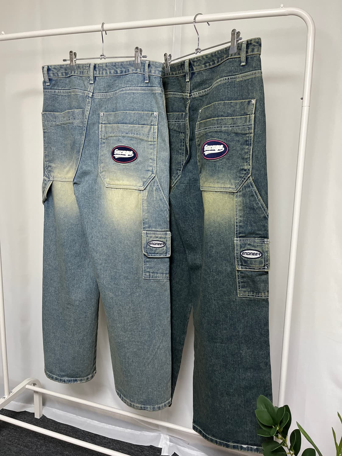 엔지니어 카펜더 데님 패치 팬츠 와이드 청바지 상품이미지4