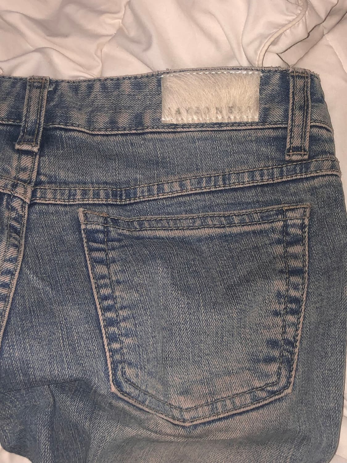 빈티지 워싱 로우라이즈 부츠컷 연청 청바지 XS 상품이미지3