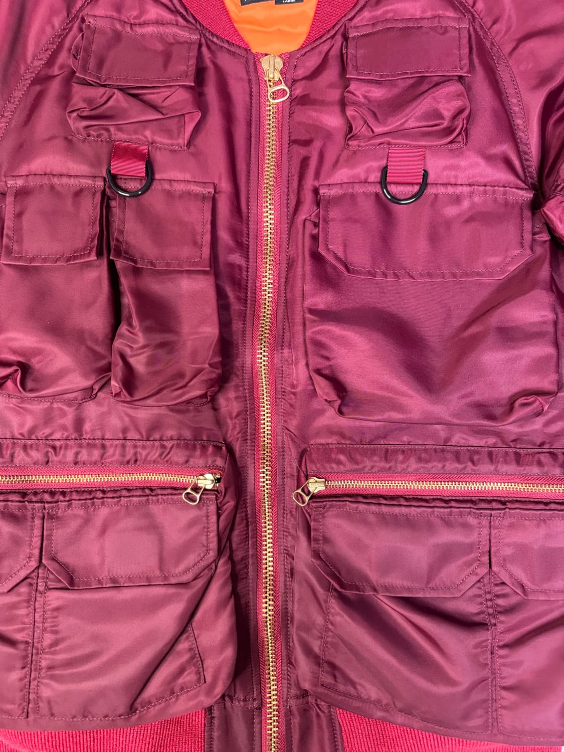 BAL ORIGINAL 마원 ma-1 유틸리티 항공점퍼 ma1 버건디 L 상품이미지4