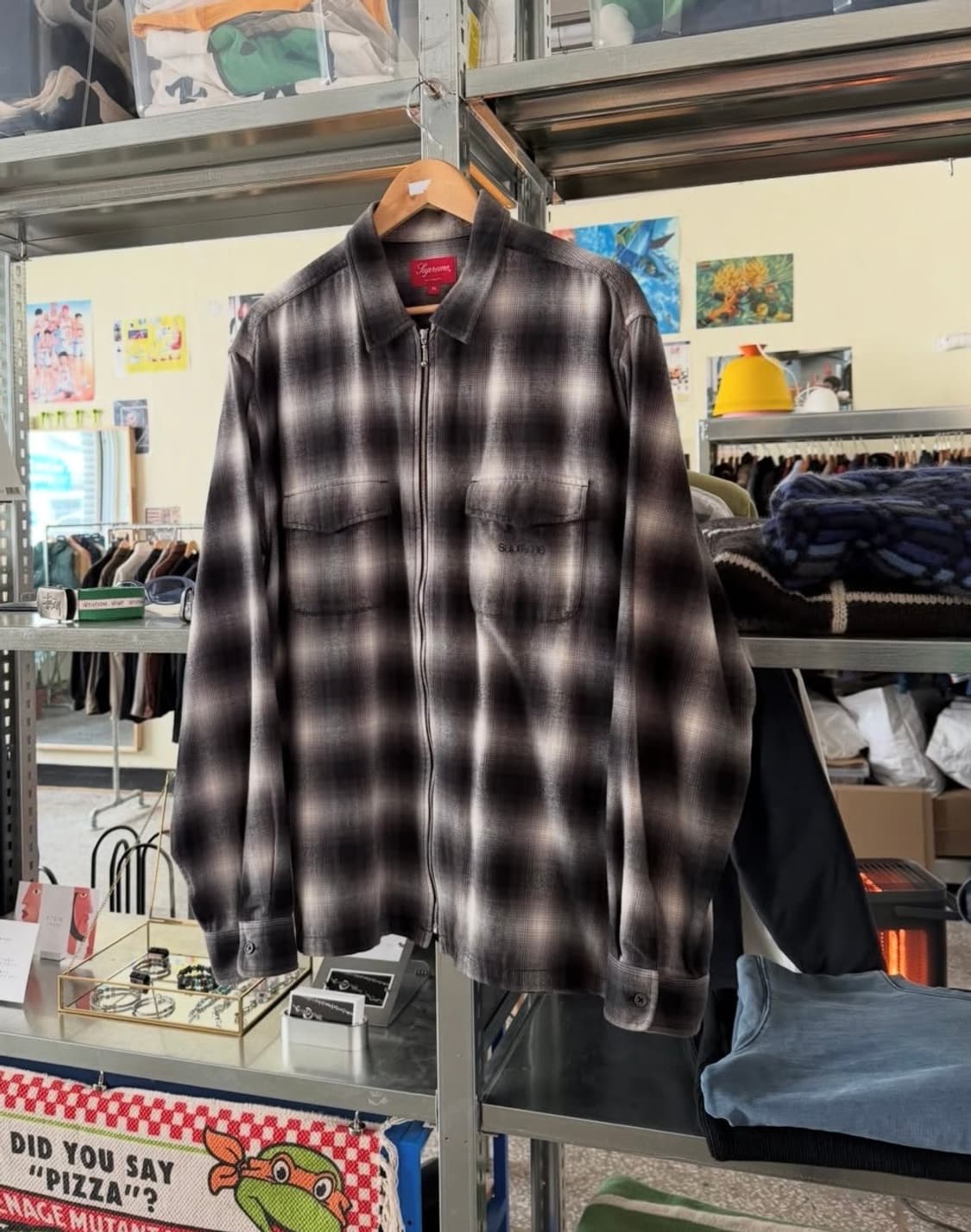 supreme flannel zip up shirt 슈프림 플란넬셔츠 m 상품이미지1
