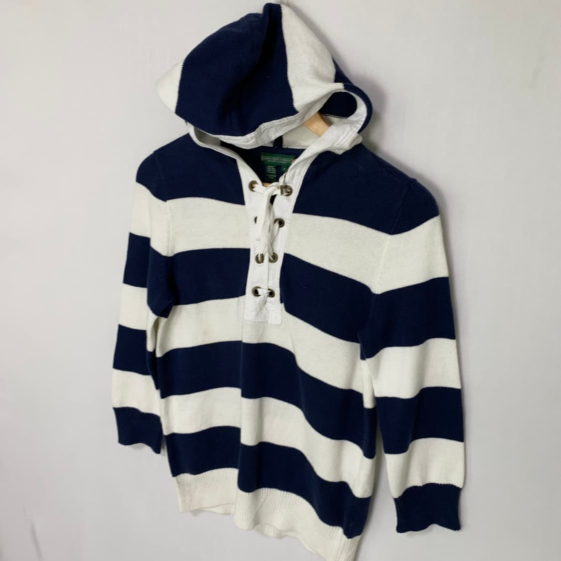 로렌 진스 랄프로렌 여성 스트라이프 아일렛 후드 빈티지 7부 니트 상품이미지3