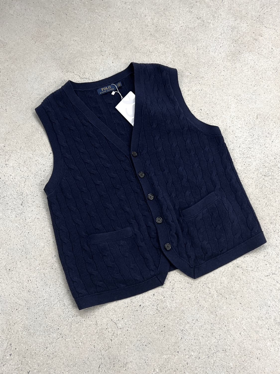 폴로 랄프로렌 울 캐시미어 케이블 니트 베스트 상품이미지3