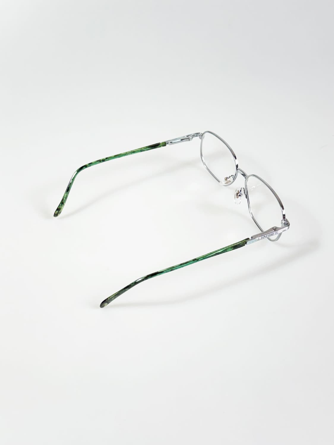 90s 실버 메탈 슬림 스퀘어 프레임 빈티지 안경 상품이미지4