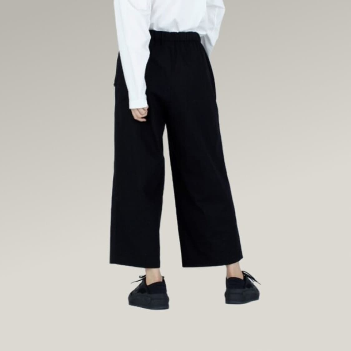 Y-3 요지야마모토 블랙 와이드레그 팬츠 XXS 상품이미지3