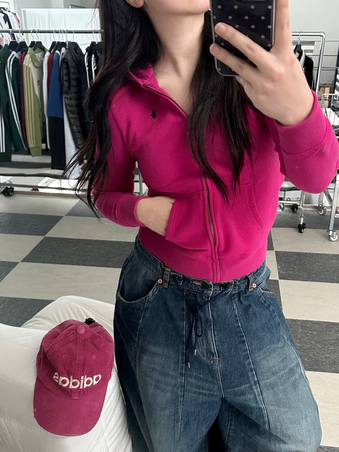 폴로 랄프로렌 핫핑크 후드집업  상품이미지1