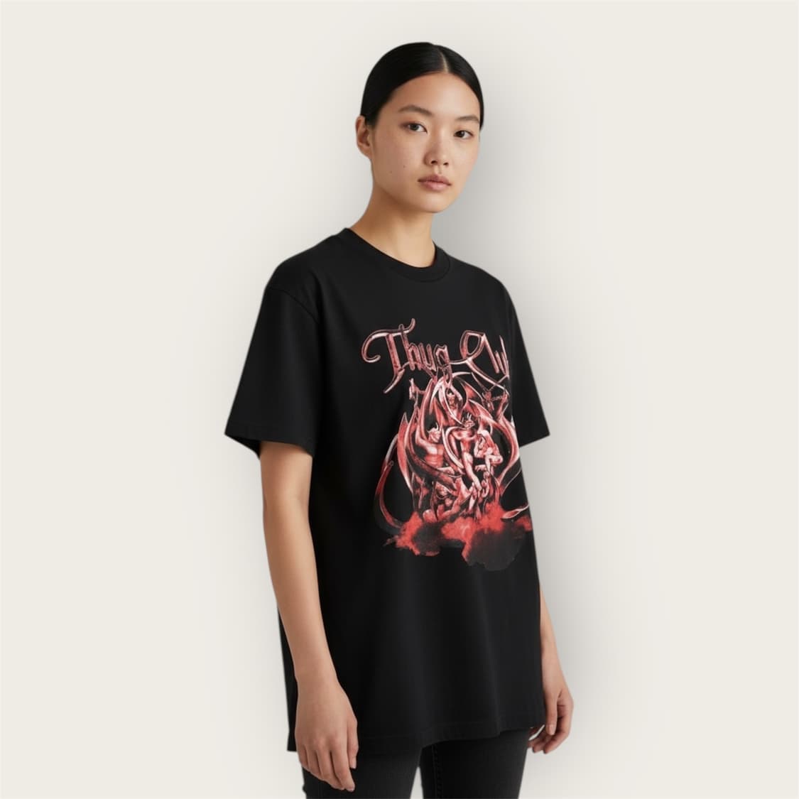 1/ 떠그클럽 사탄 프린팅 반팔 상품이미지1