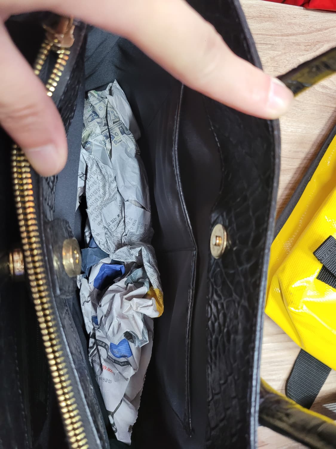 악어가죽 블랙 크로커다일 토트백 (미사용) 상품이미지4