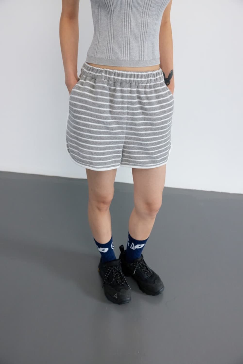 GBH 테리 쇼츠 반바지 그레이 / 베이지 상품이미지1