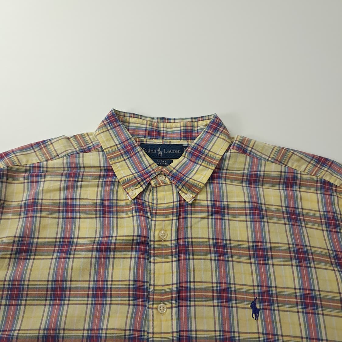 CK651 2XL 폴로 90s 옐로우 클래식 매드라스체크 반팔 셔츠 남 상품이미지2