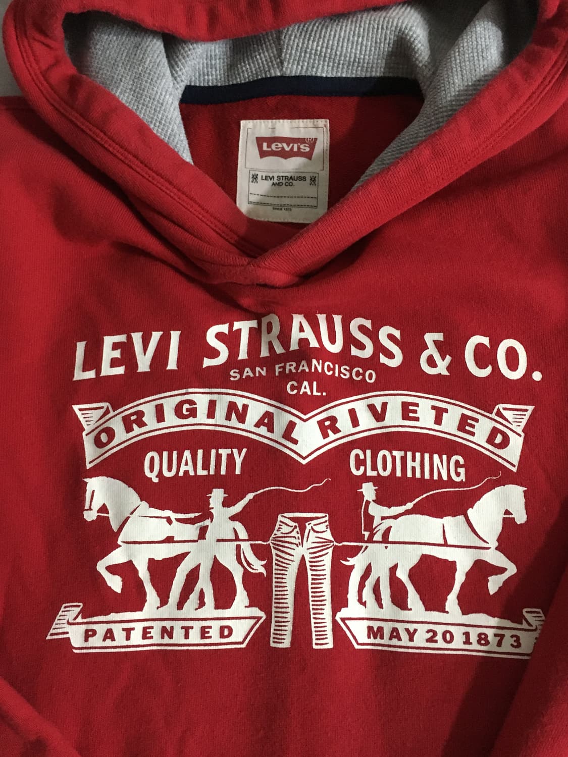 리바이스 🎠 클래식 홀스 후드티 red 상품이미지5