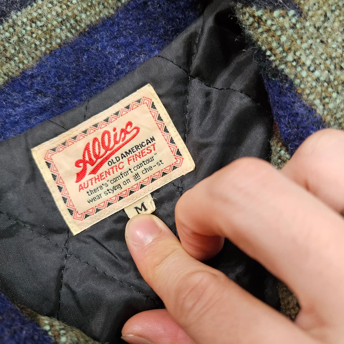 Allios 90's in USA 빈티지 모 혼방 누빔 패딩 방풍 니트  상품이미지6