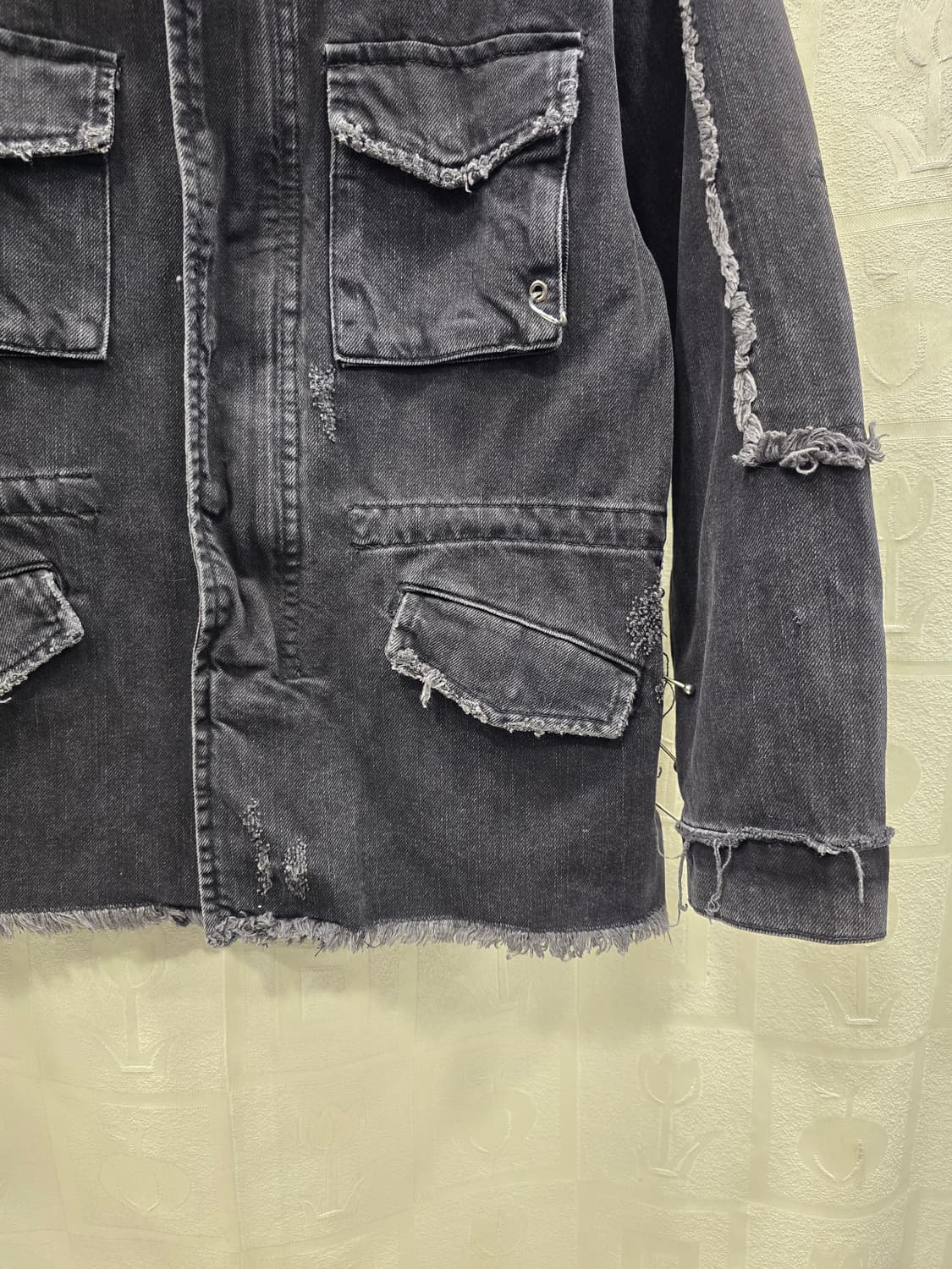 자라 ZARA 여성 데미지 흑청 그런지 바이커 자켓 XS ~S 상품이미지5