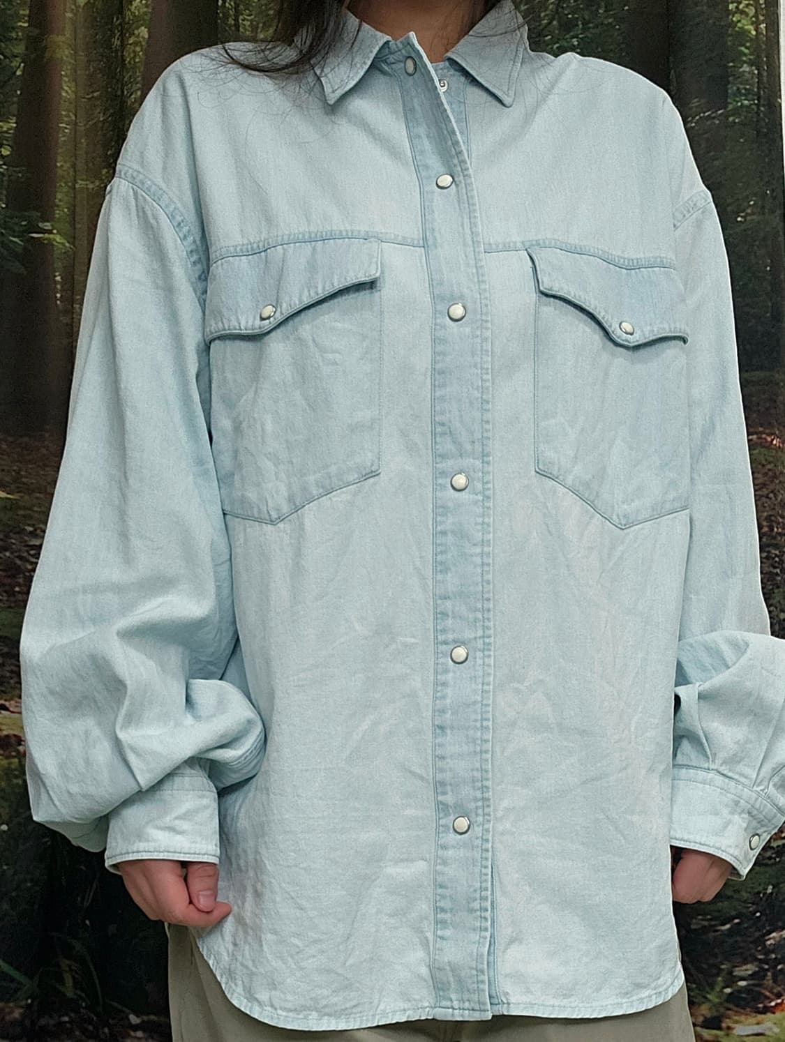 타임 웨스턴 데님 오버 셔츠 상품이미지3