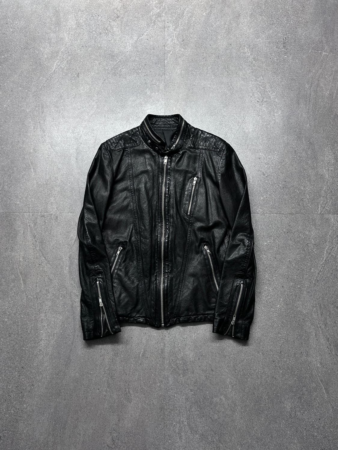 퀼티드 숄더 램스킨 자켓 상품이미지4