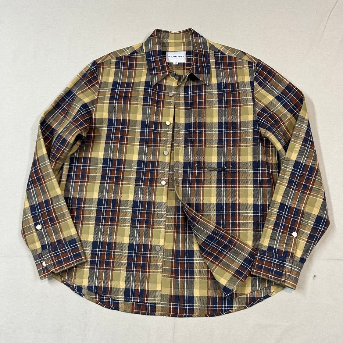 L) 솔리드옴므 체크 셔츠 메탈 버튼 자켓 상품이미지1