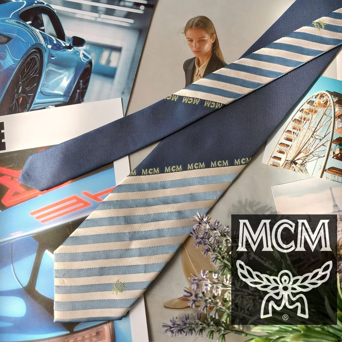 엠씨엠 실크 네이비 스트라이프 넥타이 9cm A등급 A19690
 상품이미지1