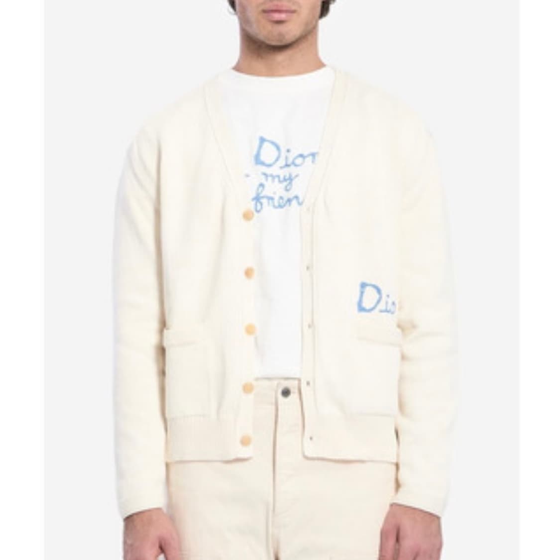 [S급/3XL] 디올 X 힐튼 넬 코튼 자수 블렌드 가디건 화이트 상품이미지8