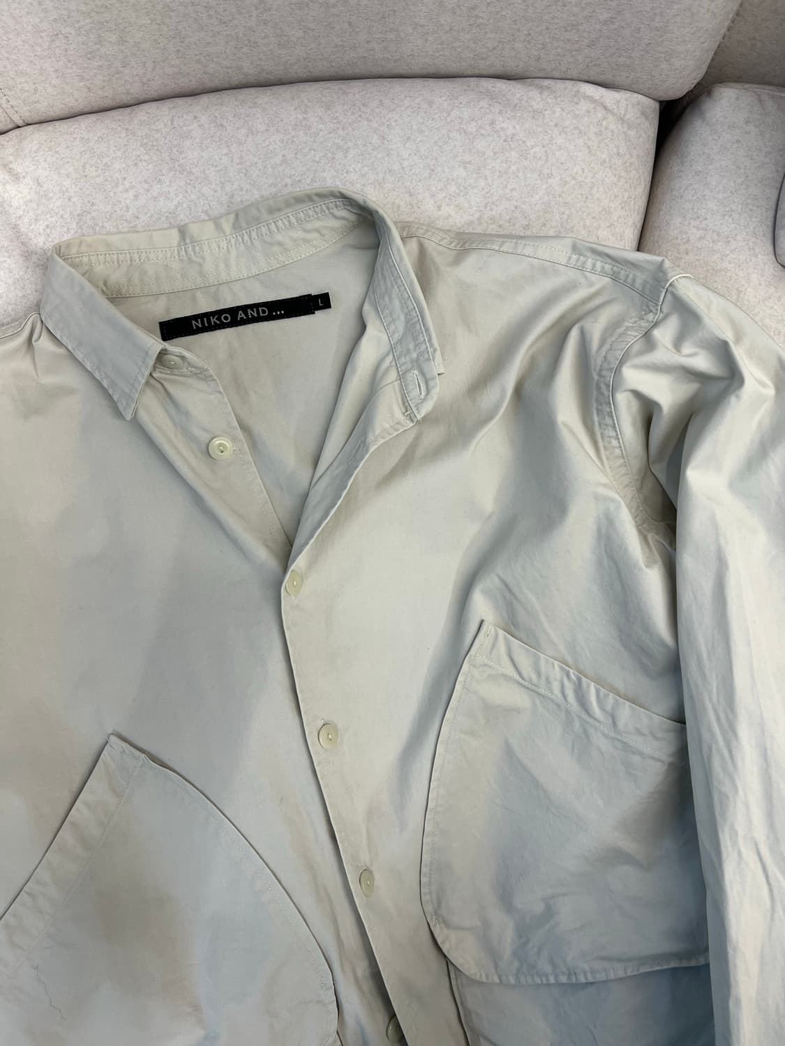 니코앤드 아이보리 코튼 셔츠 자켓  상품이미지6