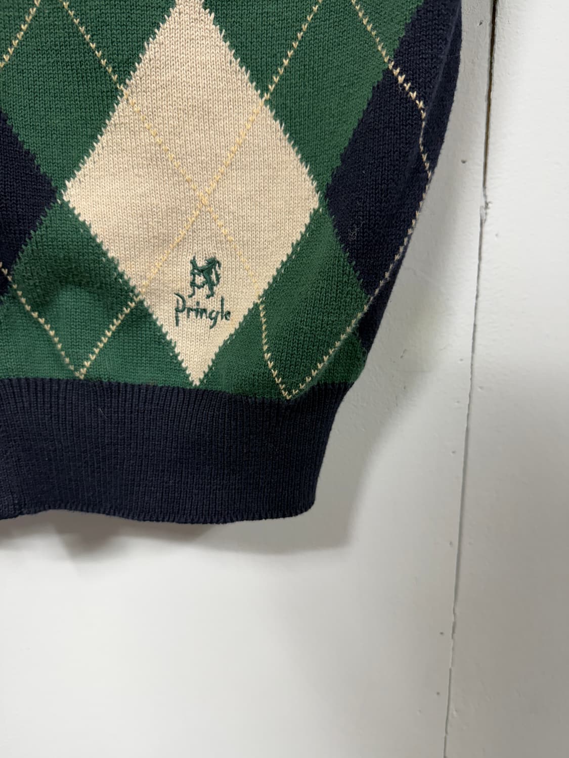 90s 프링글 오브 스코틀랜드 아가일 니트베스트 상품이미지3