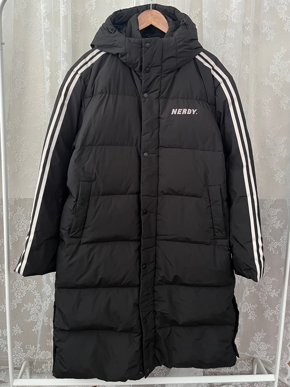 L) 널디 덕다운 롱패딩 블랙 상품이미지1