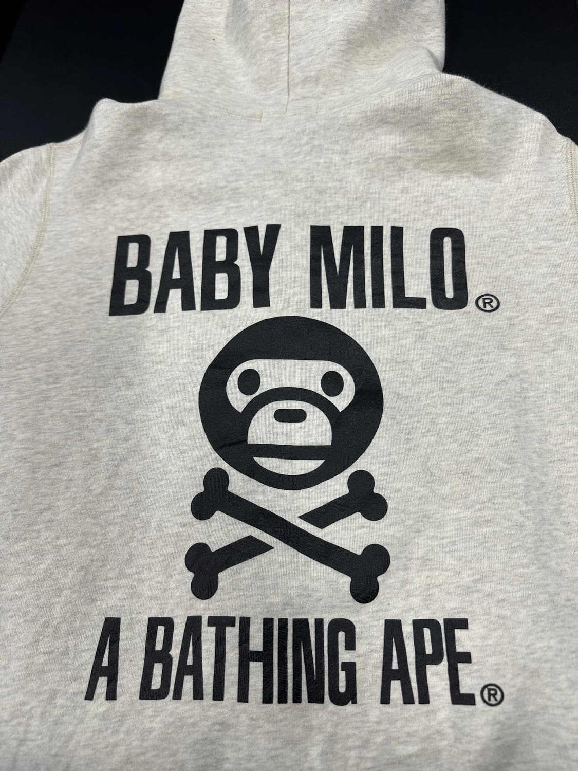 베이프 백프린팅 마일로 해골 후드 집업 상품이미지4