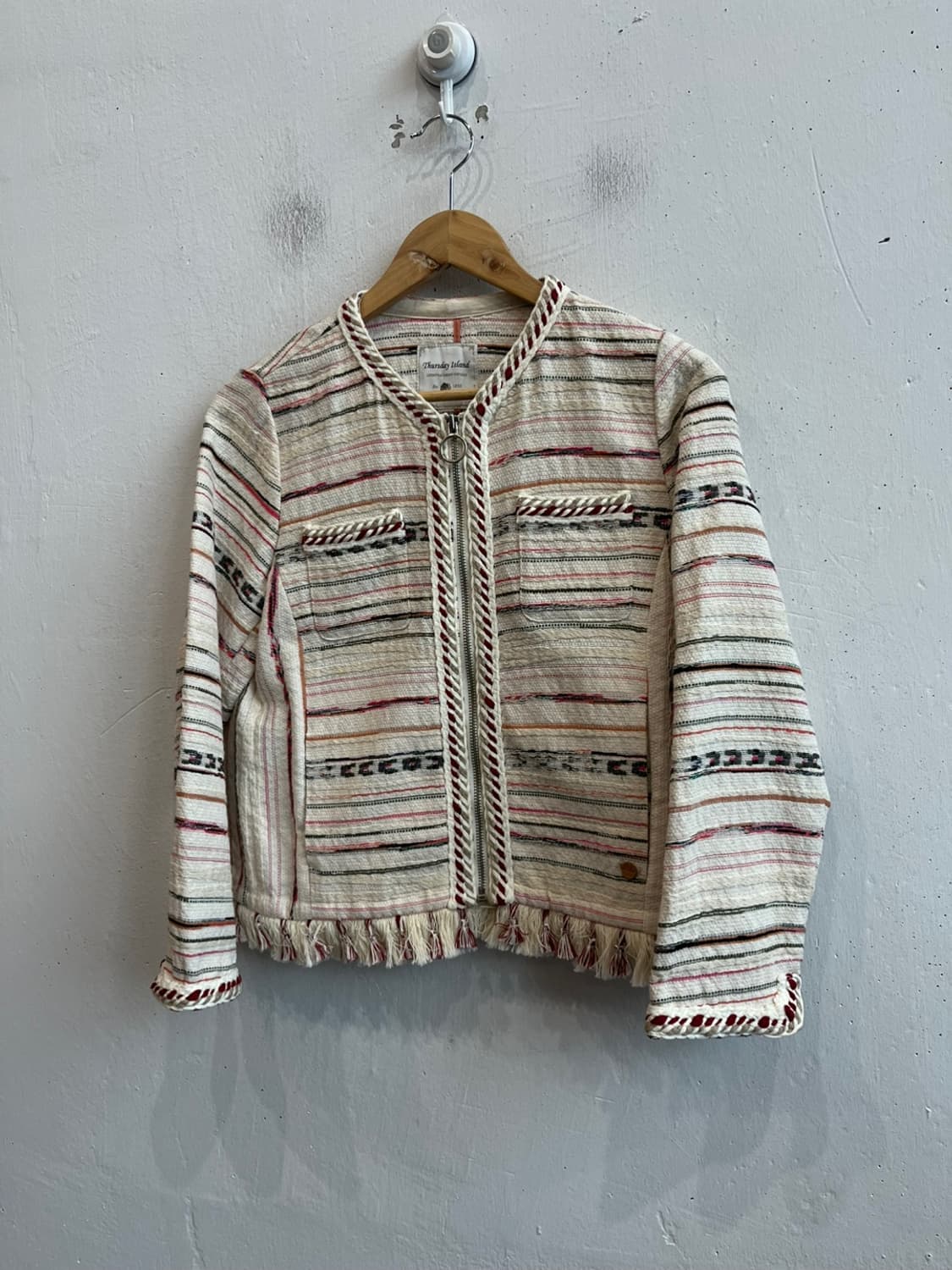 써스데이아일랜드 트위드 집업 숏 자켓 상품이미지1