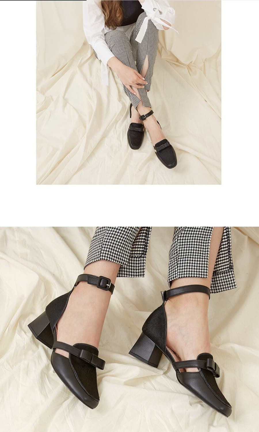 블루바인 로사 메리제인 송치가죽 로퍼힐 수제화 240 상품이미지2