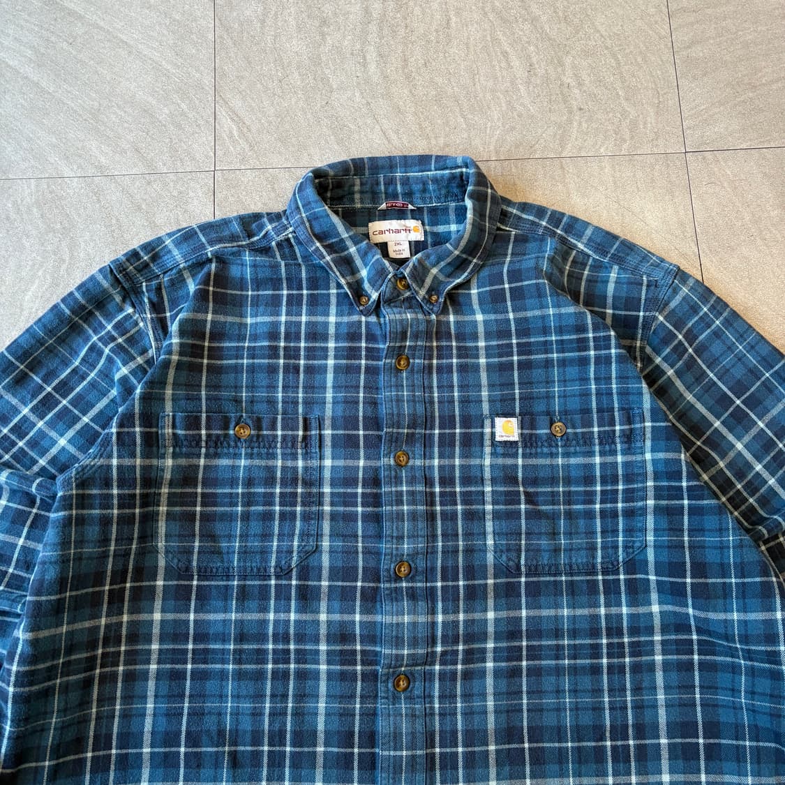 칼하트 정품 오리지널 해비 코튼 체크 긴팔 셔츠 상품이미지3
