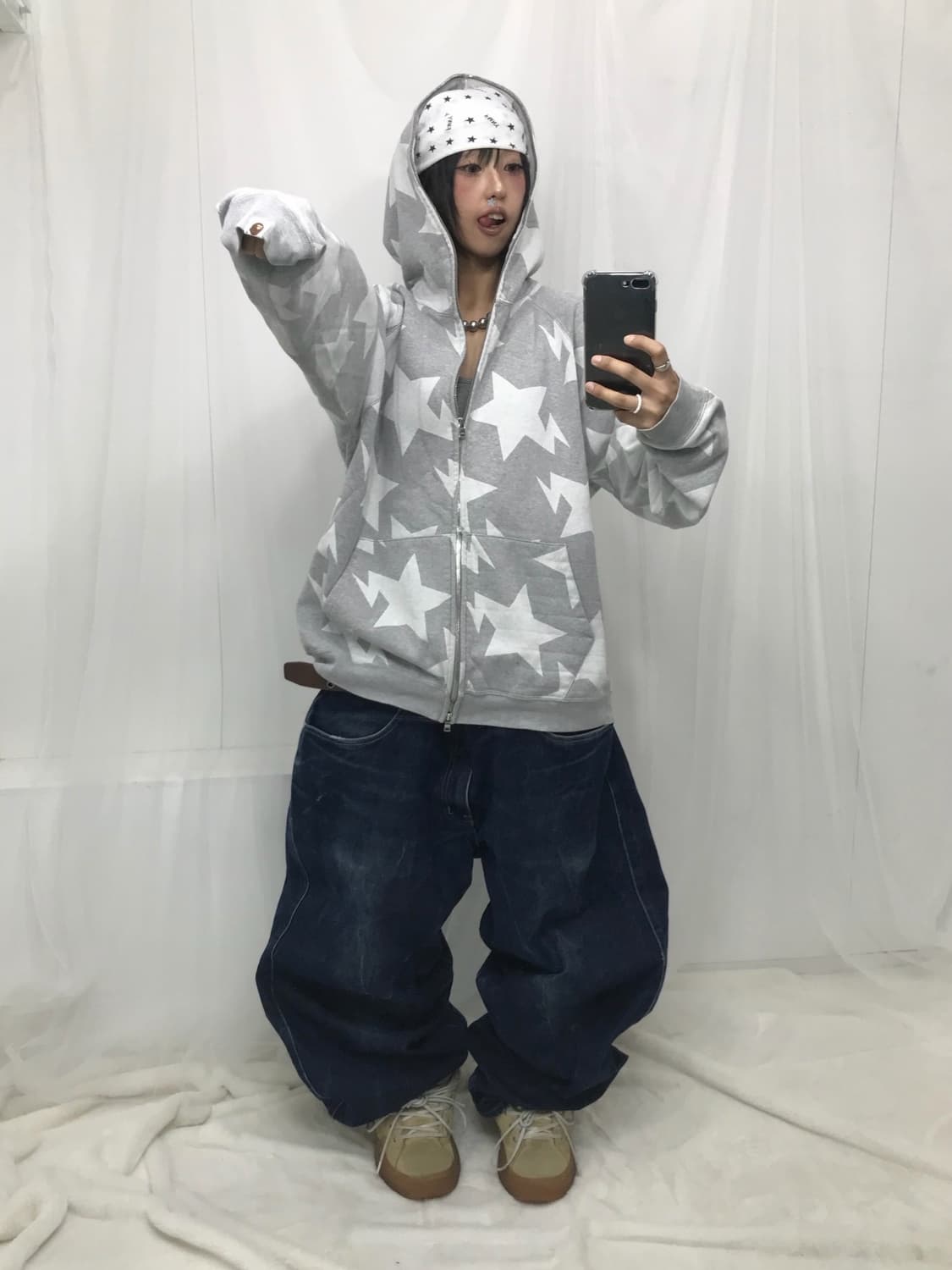 베이프 스타패턴 투웨이 후드집업 ( 레ㅔㅔㅔ어 ) 상품이미지2