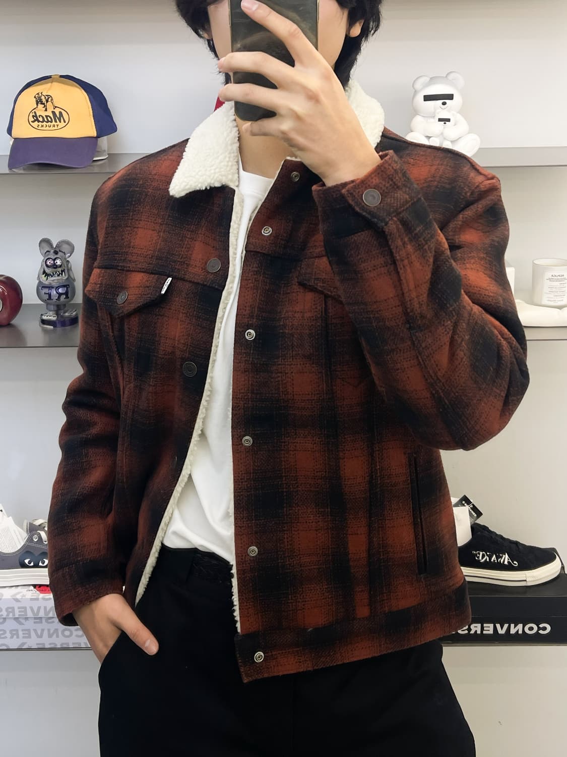 리바이스 타탄 체크 쉐르파 트러커 자켓 상품이미지1