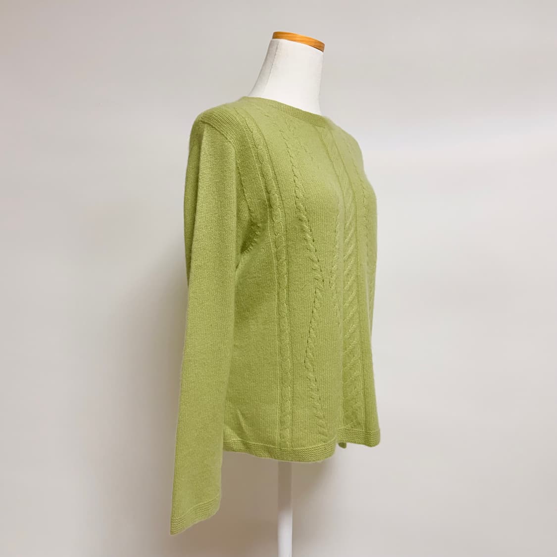 [캐시미어 100%] 파스텔 라임 꽈배기 니트 L 상품이미지2