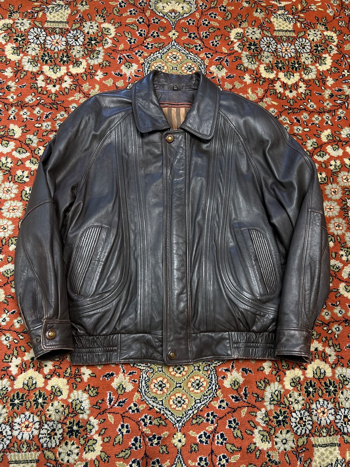 [100] 빈티지 램스킨 리얼레더 브라운 가죽자켓 상품이미지1